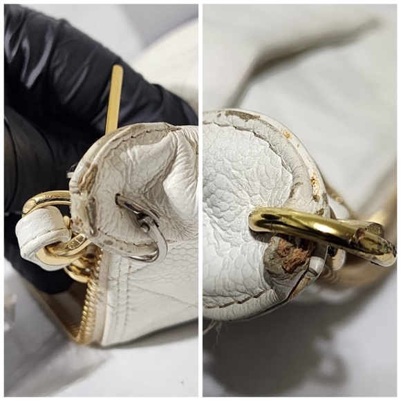 Authentic Chanel Caviar Timeless Baguette Shoulder Bag Off-White - Picture 8 of 16